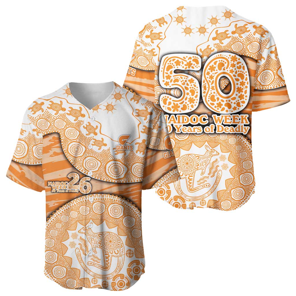 GWS Giants NAIDOC Week 2026 Baseball Jersey Australian Aboriginal Dot Art Dreamtime Pattern Style