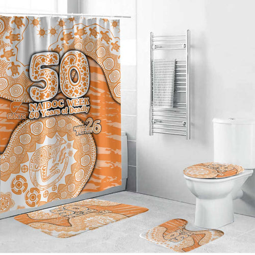 GWS Giants NAIDOC Week 2026 Bathroom Set Australian Aboriginal Dot Art Dreamtime Pattern Style