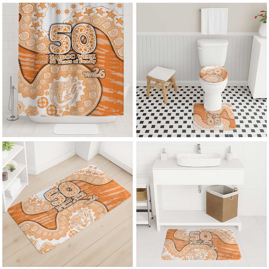 GWS Giants NAIDOC Week 2026 Bathroom Set Australian Aboriginal Dot Art Dreamtime Pattern Style