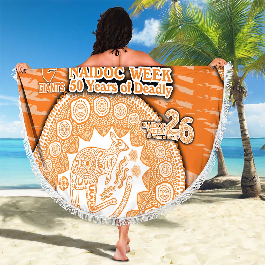 GWS Giants NAIDOC Week 2026 Beach Blanket Australian Aboriginal Dot Art Dreamtime Pattern Style