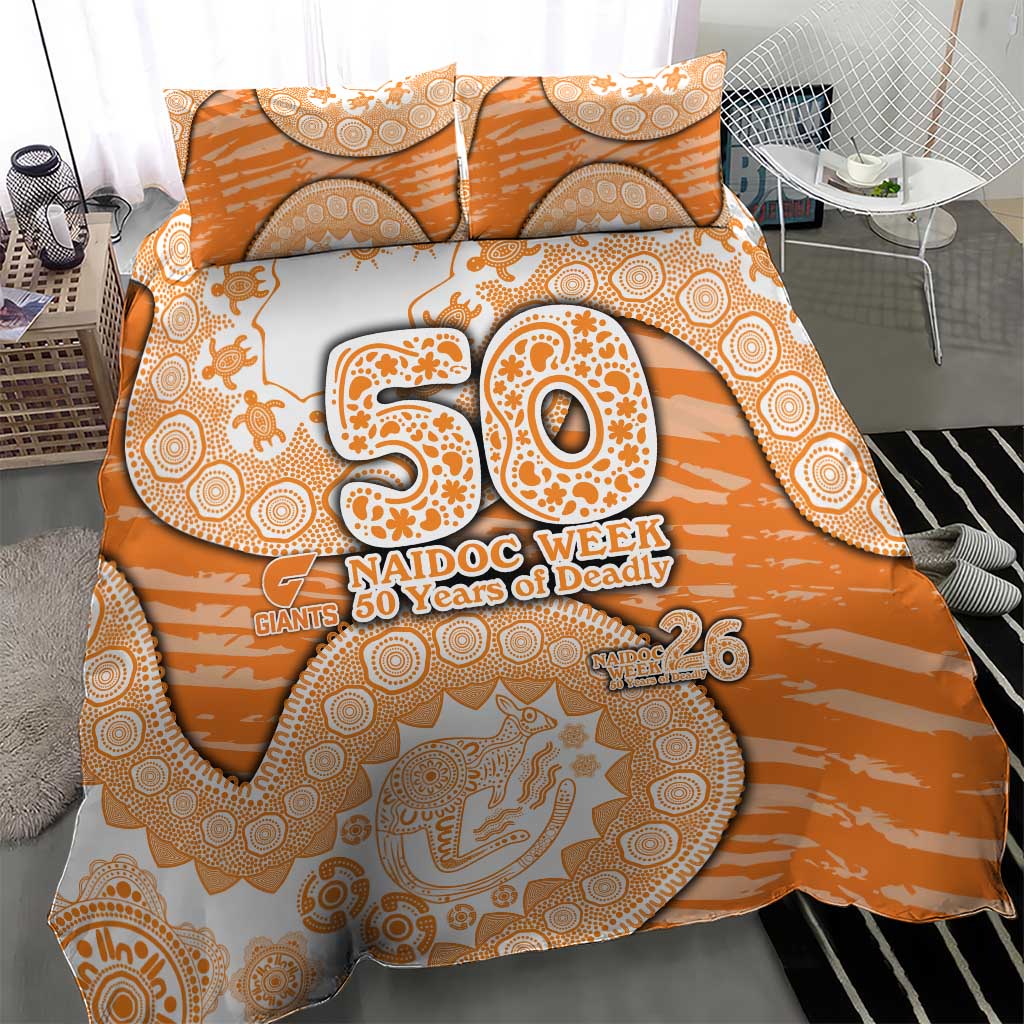 GWS Giants NAIDOC Week 2026 Bedding Set Australian Aboriginal Dot Art Dreamtime Pattern Style