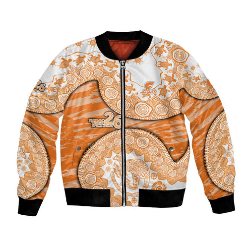 GWS Giants NAIDOC Week 2026 Bomber Jacket Australian Aboriginal Dot Art Dreamtime Pattern Style