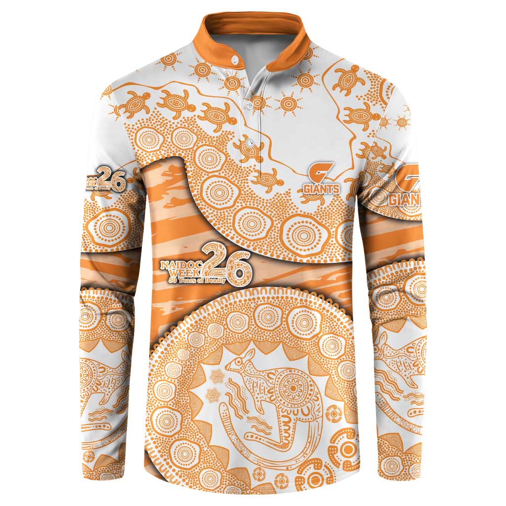 GWS Giants NAIDOC Week 2026 Button Sweatshirt Australian Aboriginal Dot Art Dreamtime Pattern Style