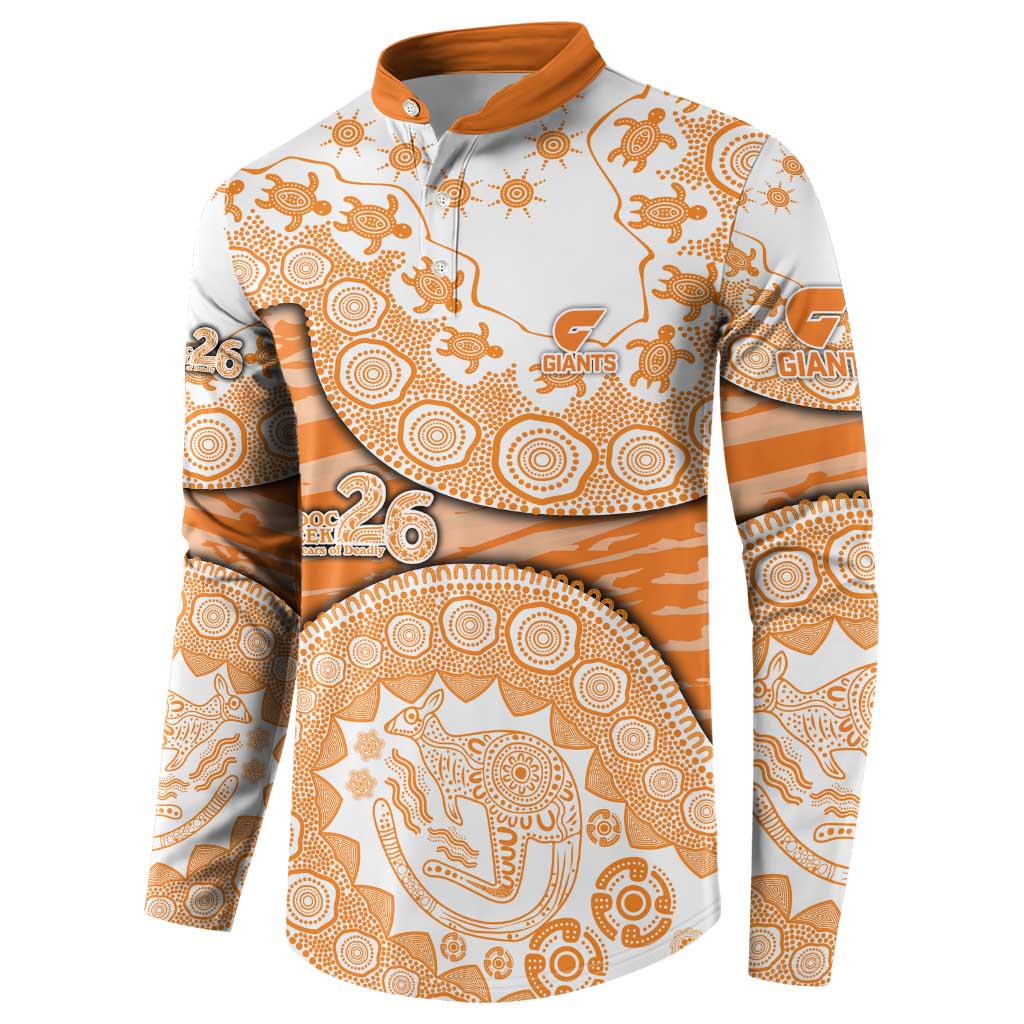 GWS Giants NAIDOC Week 2026 Button Sweatshirt Australian Aboriginal Dot Art Dreamtime Pattern Style