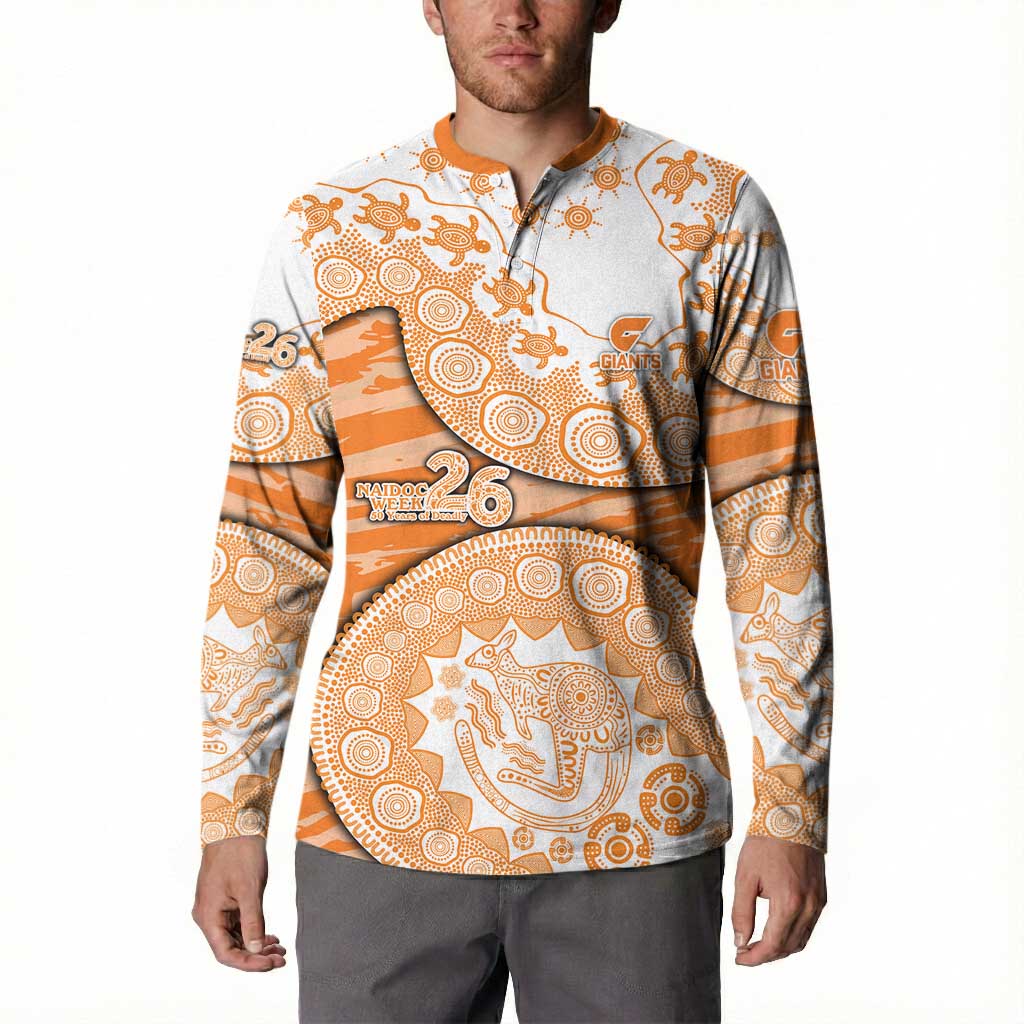 GWS Giants NAIDOC Week 2026 Button Sweatshirt Australian Aboriginal Dot Art Dreamtime Pattern Style