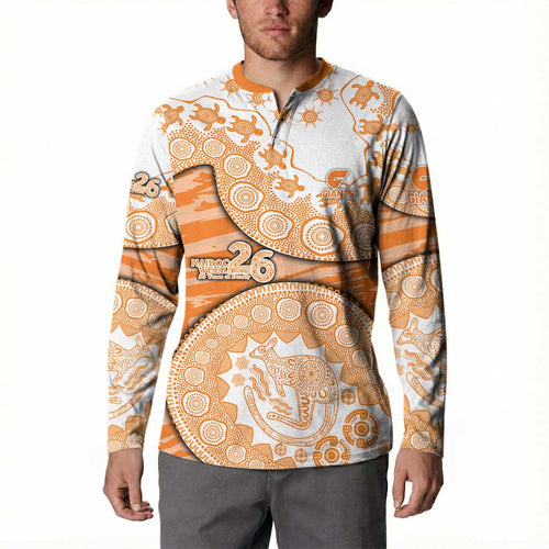 GWS Giants NAIDOC Week 2026 Button Sweatshirt Australian Aboriginal Dot Art Dreamtime Pattern Style