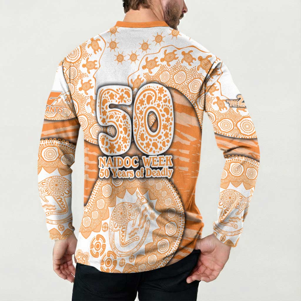 GWS Giants NAIDOC Week 2026 Button Sweatshirt Australian Aboriginal Dot Art Dreamtime Pattern Style