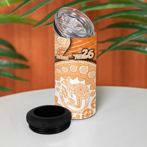 GWS Giants NAIDOC Week 2026 4 in 1 Can Cooler Tumbler Australian Aboriginal Dot Art Dreamtime Pattern Style