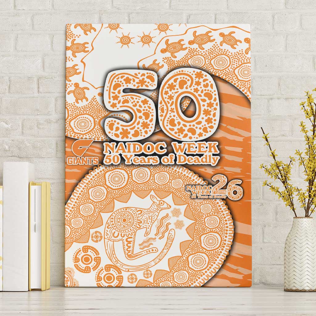 GWS Giants NAIDOC Week 2026 Canvas Wall Art Australian Aboriginal Dot Art Dreamtime Pattern Style