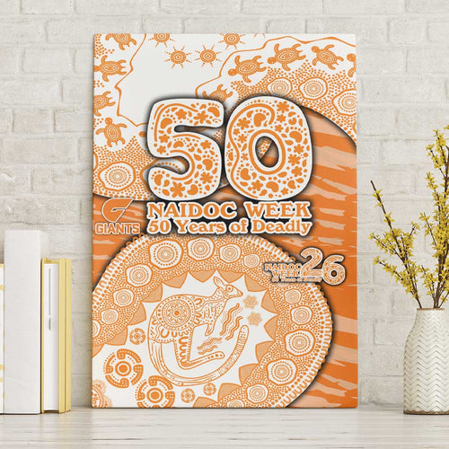 GWS Giants NAIDOC Week 2026 Canvas Wall Art Australian Aboriginal Dot Art Dreamtime Pattern Style
