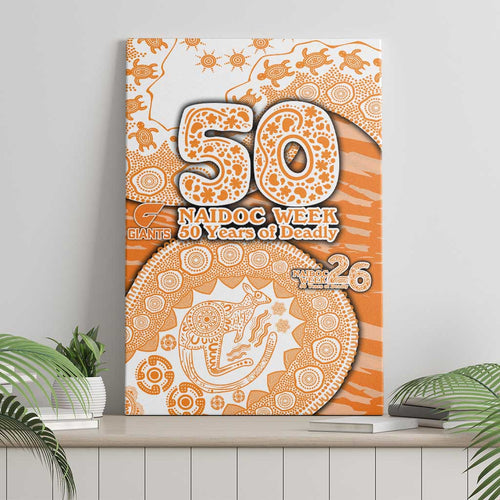 GWS Giants NAIDOC Week 2026 Canvas Wall Art Australian Aboriginal Dot Art Dreamtime Pattern Style