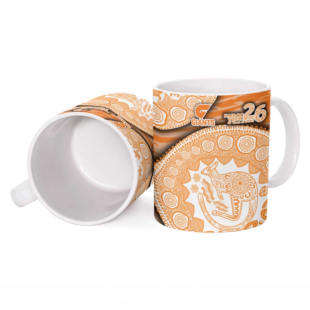 GWS Giants NAIDOC Week 2026 Ceramic Mug Australian Aboriginal Dot Art Dreamtime Pattern Style
