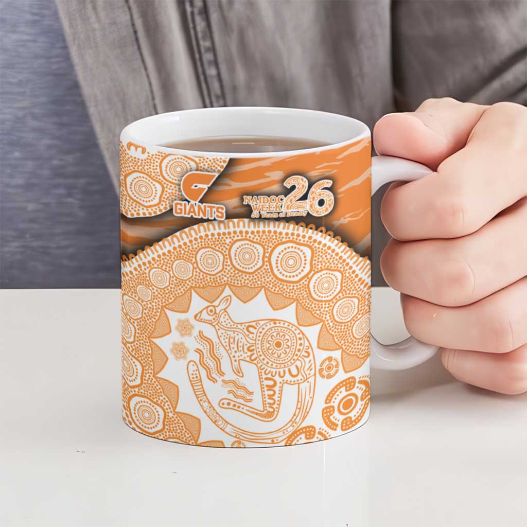 GWS Giants NAIDOC Week 2026 Ceramic Mug Australian Aboriginal Dot Art Dreamtime Pattern Style
