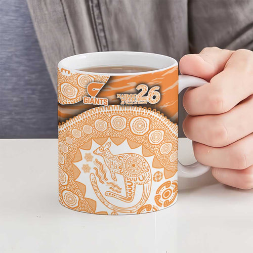 GWS Giants NAIDOC Week 2026 Ceramic Mug Australian Aboriginal Dot Art Dreamtime Pattern Style
