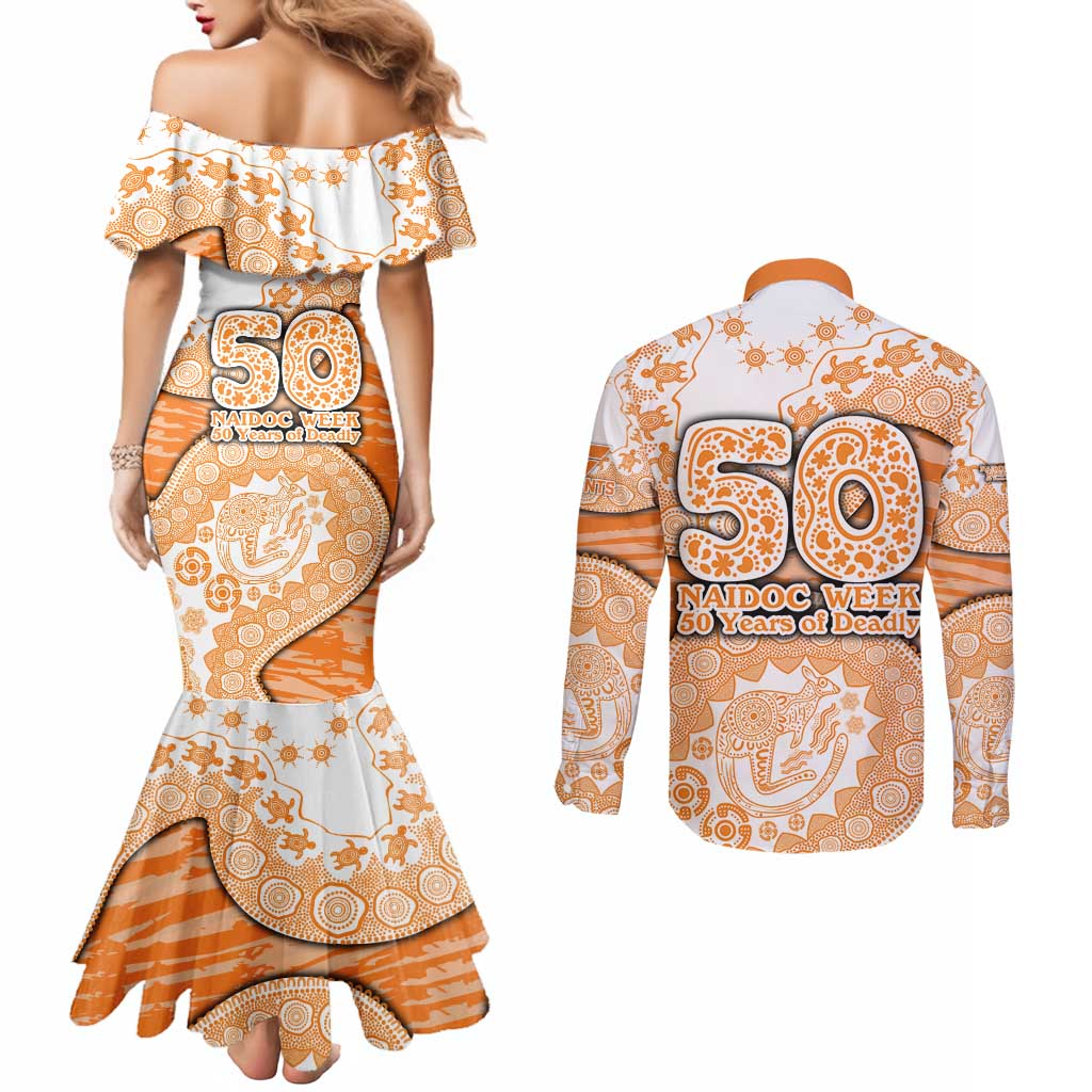 GWS Giants NAIDOC Week 2026 Couples Matching Mermaid Dress and Long Sleeve Button Shirt Australian Aboriginal Dot Art Dreamtime Pattern Style
