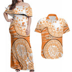 GWS Giants NAIDOC Week 2026 Couples Matching Off Shoulder Maxi Dress and Hawaiian Shirt Australian Aboriginal Dot Art Dreamtime Pattern Style