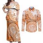 GWS Giants NAIDOC Week 2026 Couples Matching Off Shoulder Maxi Dress and Long Sleeve Button Shirt Australian Aboriginal Dot Art Dreamtime Pattern Style