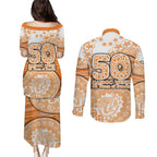 GWS Giants NAIDOC Week 2026 Couples Matching Puletasi and Long Sleeve Button Shirt Australian Aboriginal Dot Art Dreamtime Pattern Style