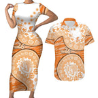 GWS Giants NAIDOC Week 2026 Couples Matching Short Sleeve Bodycon Dress and Hawaiian Shirt Australian Aboriginal Dot Art Dreamtime Pattern Style