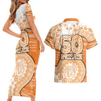 GWS Giants NAIDOC Week 2026 Couples Matching Short Sleeve Bodycon Dress and Hawaiian Shirt Australian Aboriginal Dot Art Dreamtime Pattern Style