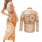 GWS Giants NAIDOC Week 2026 Couples Matching Short Sleeve Bodycon Dress and Long Sleeve Button Shirt Australian Aboriginal Dot Art Dreamtime Pattern Style