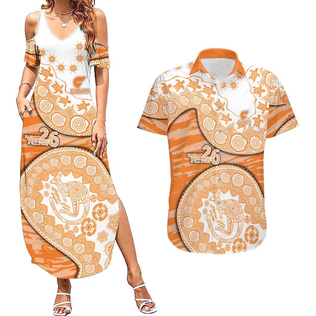 GWS Giants NAIDOC Week 2026 Couples Matching Summer Maxi Dress and Hawaiian Shirt Australian Aboriginal Dot Art Dreamtime Pattern Style