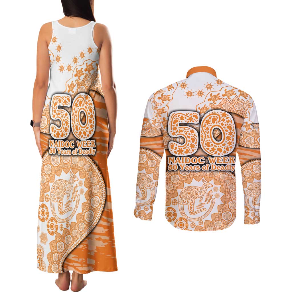 GWS Giants NAIDOC Week 2026 Couples Matching Tank Maxi Dress and Long Sleeve Button Shirt Australian Aboriginal Dot Art Dreamtime Pattern Style