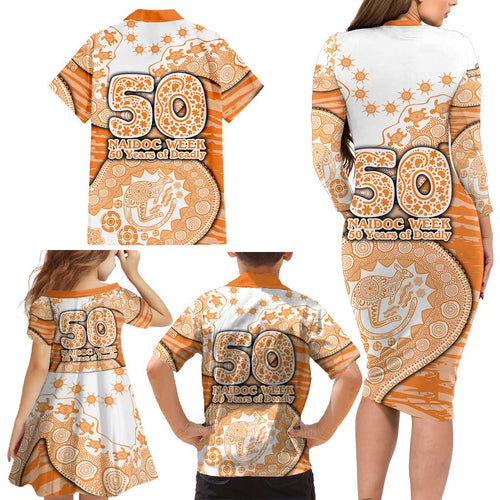GWS Giants NAIDOC Week 2026 Family Matching Long Sleeve Bodycon Dress and Hawaiian Shirt Australian Aboriginal Dot Art Dreamtime Pattern Style