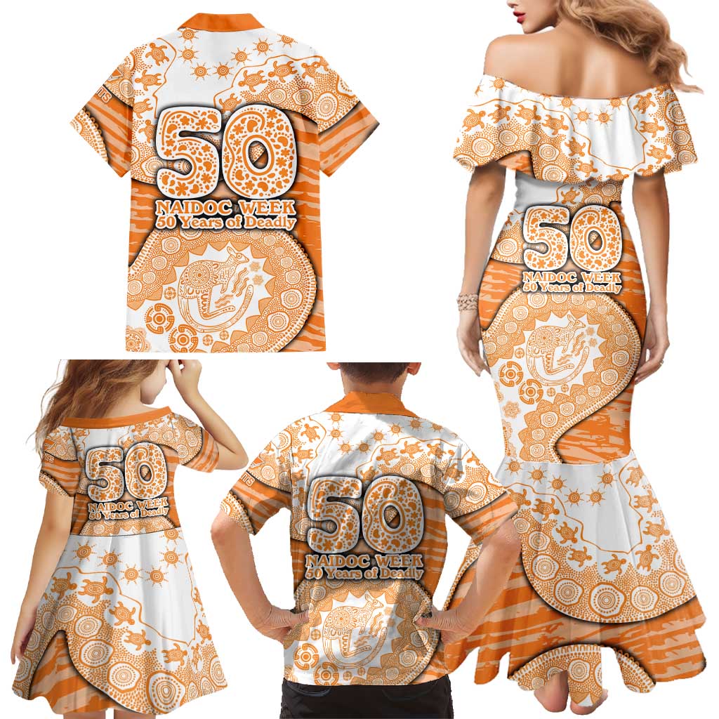 GWS Giants NAIDOC Week 2026 Family Matching Mermaid Dress and Hawaiian Shirt Australian Aboriginal Dot Art Dreamtime Pattern Style