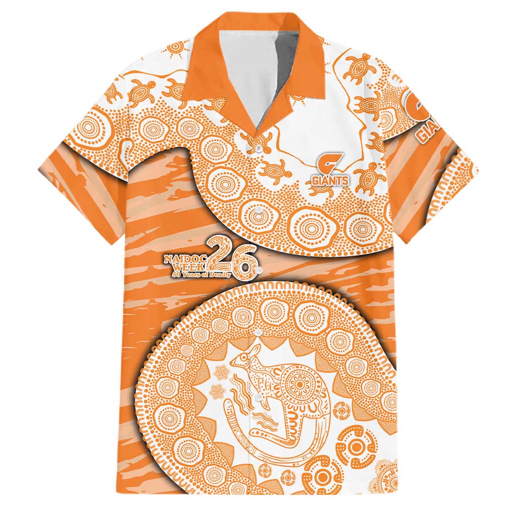 GWS Giants NAIDOC Week 2026 Family Matching Off The Shoulder Long Sleeve Dress and Hawaiian Shirt Australian Aboriginal Dot Art Dreamtime Pattern Style