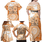 GWS Giants NAIDOC Week 2026 Family Matching Off Shoulder Maxi Dress and Hawaiian Shirt Australian Aboriginal Dot Art Dreamtime Pattern Style