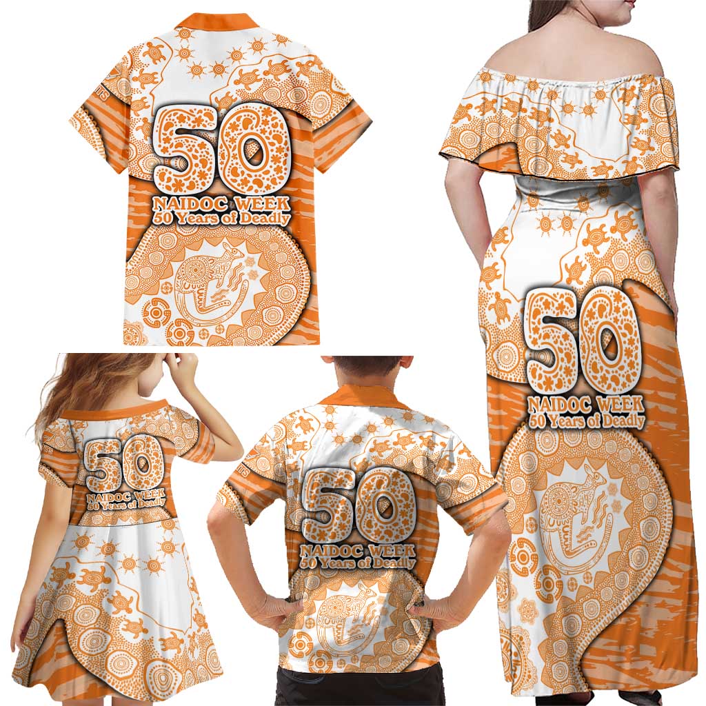 GWS Giants NAIDOC Week 2026 Family Matching Off Shoulder Maxi Dress and Hawaiian Shirt Australian Aboriginal Dot Art Dreamtime Pattern Style