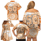 GWS Giants NAIDOC Week 2026 Family Matching Off Shoulder Short Dress and Hawaiian Shirt Australian Aboriginal Dot Art Dreamtime Pattern Style
