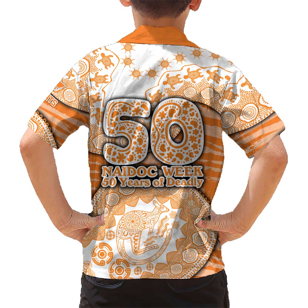 GWS Giants NAIDOC Week 2026 Family Matching Puletasi and Hawaiian Shirt Australian Aboriginal Dot Art Dreamtime Pattern Style