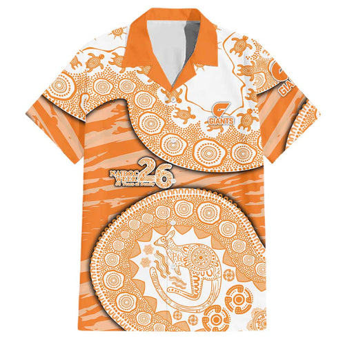 GWS Giants NAIDOC Week 2026 Family Matching Short Sleeve Bodycon Dress and Hawaiian Shirt Australian Aboriginal Dot Art Dreamtime Pattern Style