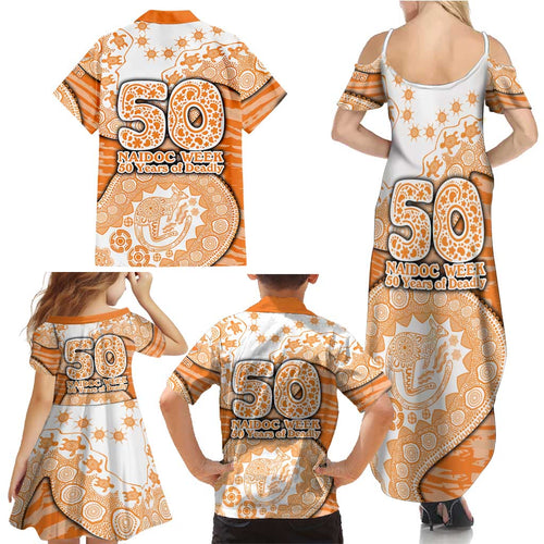 GWS Giants NAIDOC Week 2026 Family Matching Summer Maxi Dress and Hawaiian Shirt Australian Aboriginal Dot Art Dreamtime Pattern Style