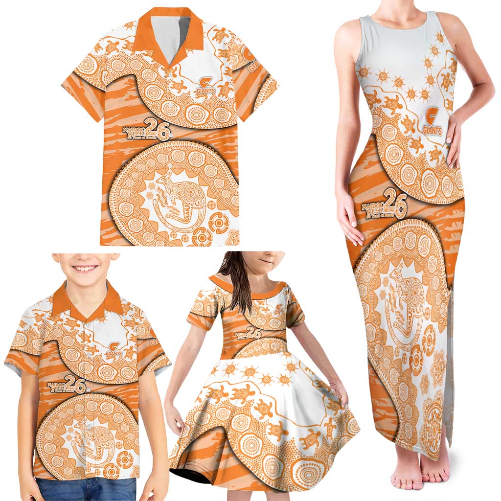 GWS Giants NAIDOC Week 2026 Family Matching Tank Maxi Dress and Hawaiian Shirt Australian Aboriginal Dot Art Dreamtime Pattern Style