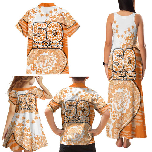GWS Giants NAIDOC Week 2026 Family Matching Tank Maxi Dress and Hawaiian Shirt Australian Aboriginal Dot Art Dreamtime Pattern Style