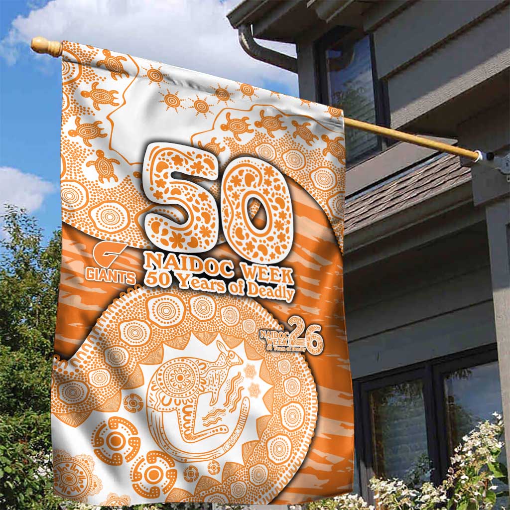 GWS Giants NAIDOC Week 2026 Garden Flag Australian Aboriginal Dot Art Dreamtime Pattern Style