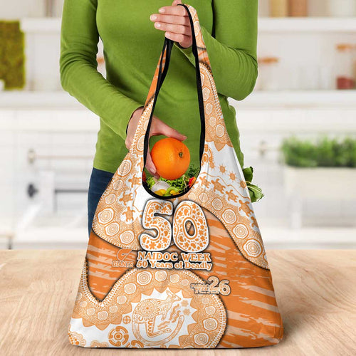 GWS Giants NAIDOC Week 2026 Grocery Bag Australian Aboriginal Dot Art Dreamtime Pattern Style