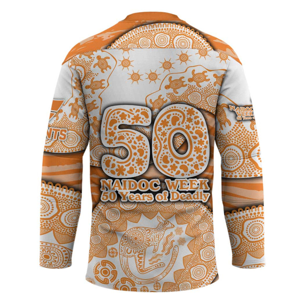 GWS Giants NAIDOC Week 2026 Hockey Jersey Australian Aboriginal Dot Art Dreamtime Pattern Style