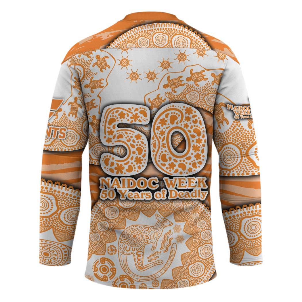 GWS Giants NAIDOC Week 2026 Hockey Jersey Australian Aboriginal Dot Art Dreamtime Pattern Style