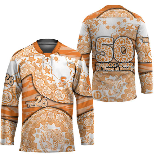 GWS Giants NAIDOC Week 2026 Hockey Jersey Australian Aboriginal Dot Art Dreamtime Pattern Style