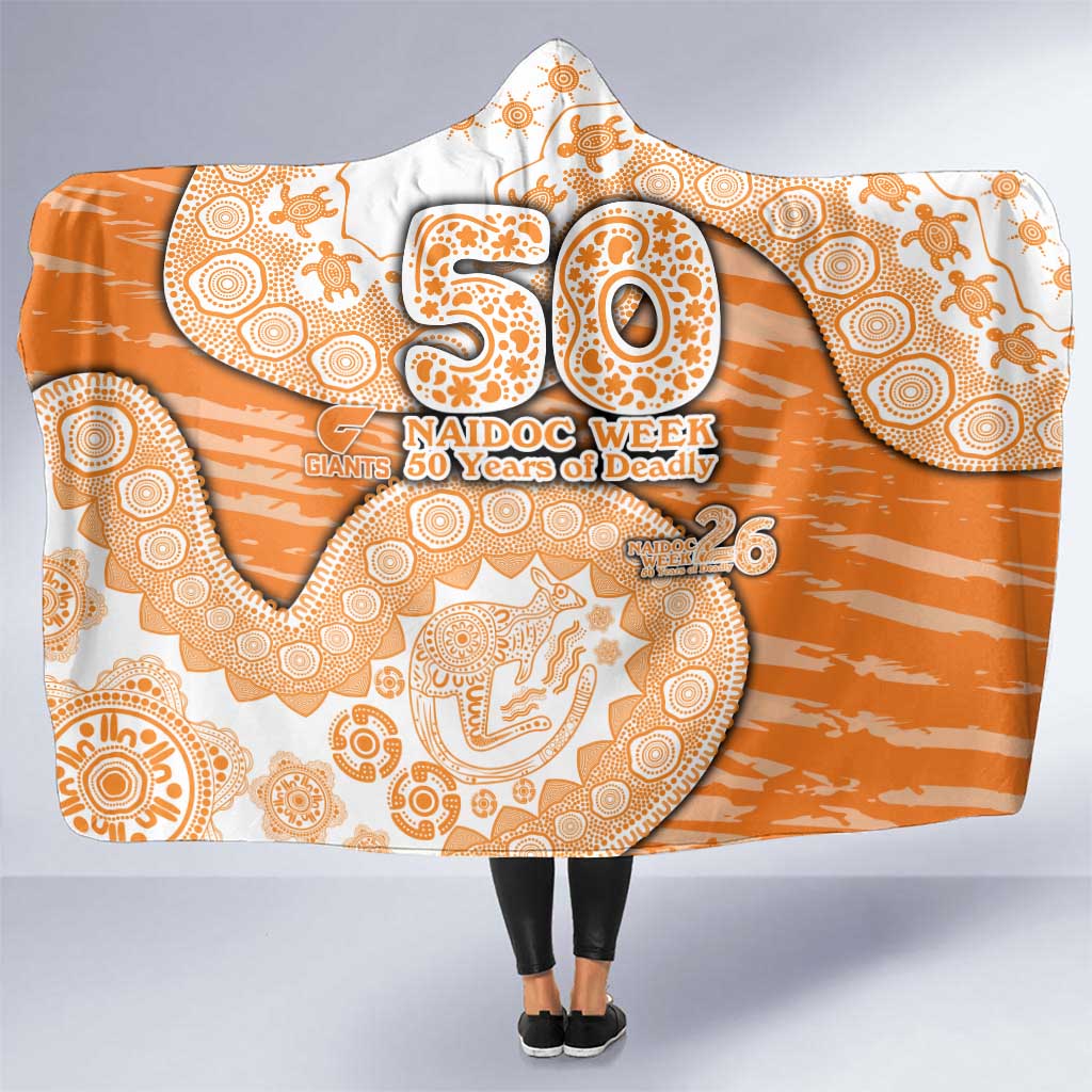 GWS Giants NAIDOC Week 2026 Hooded Blanket Australian Aboriginal Dot Art Dreamtime Pattern Style