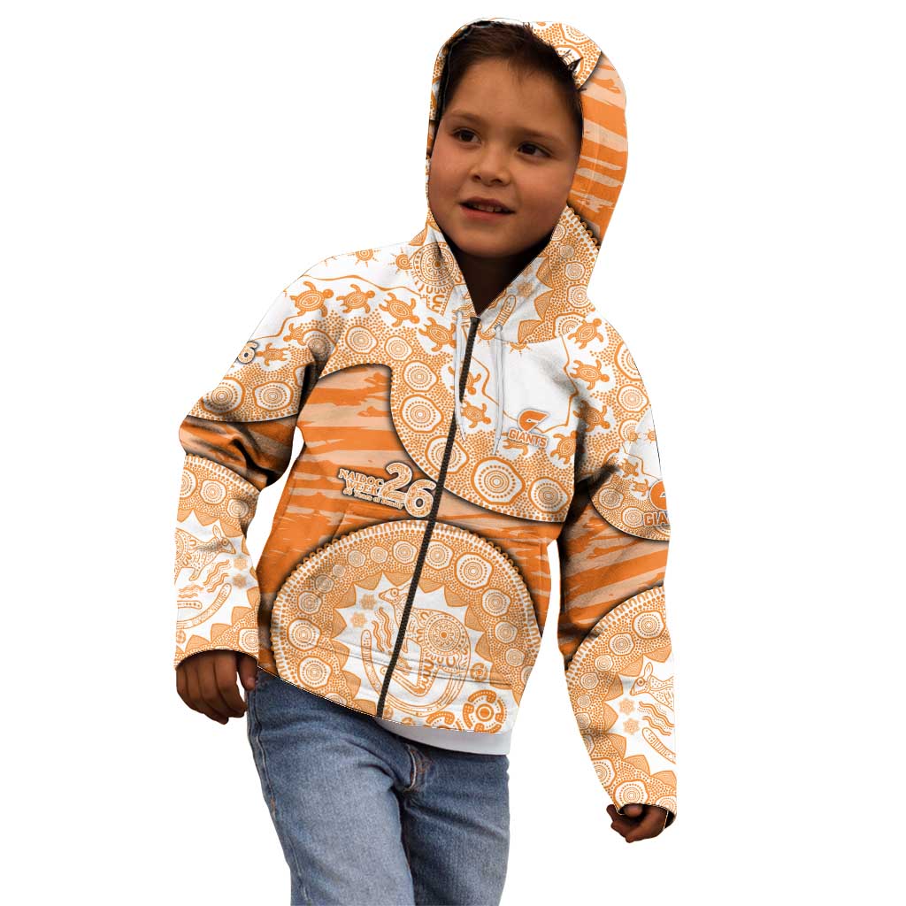 GWS Giants NAIDOC Week 2026 Kid Hoodie Australian Aboriginal Dot Art Dreamtime Pattern Style
