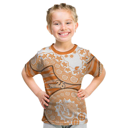 GWS Giants NAIDOC Week 2026 Kid T Shirt Australian Aboriginal Dot Art Dreamtime Pattern Style