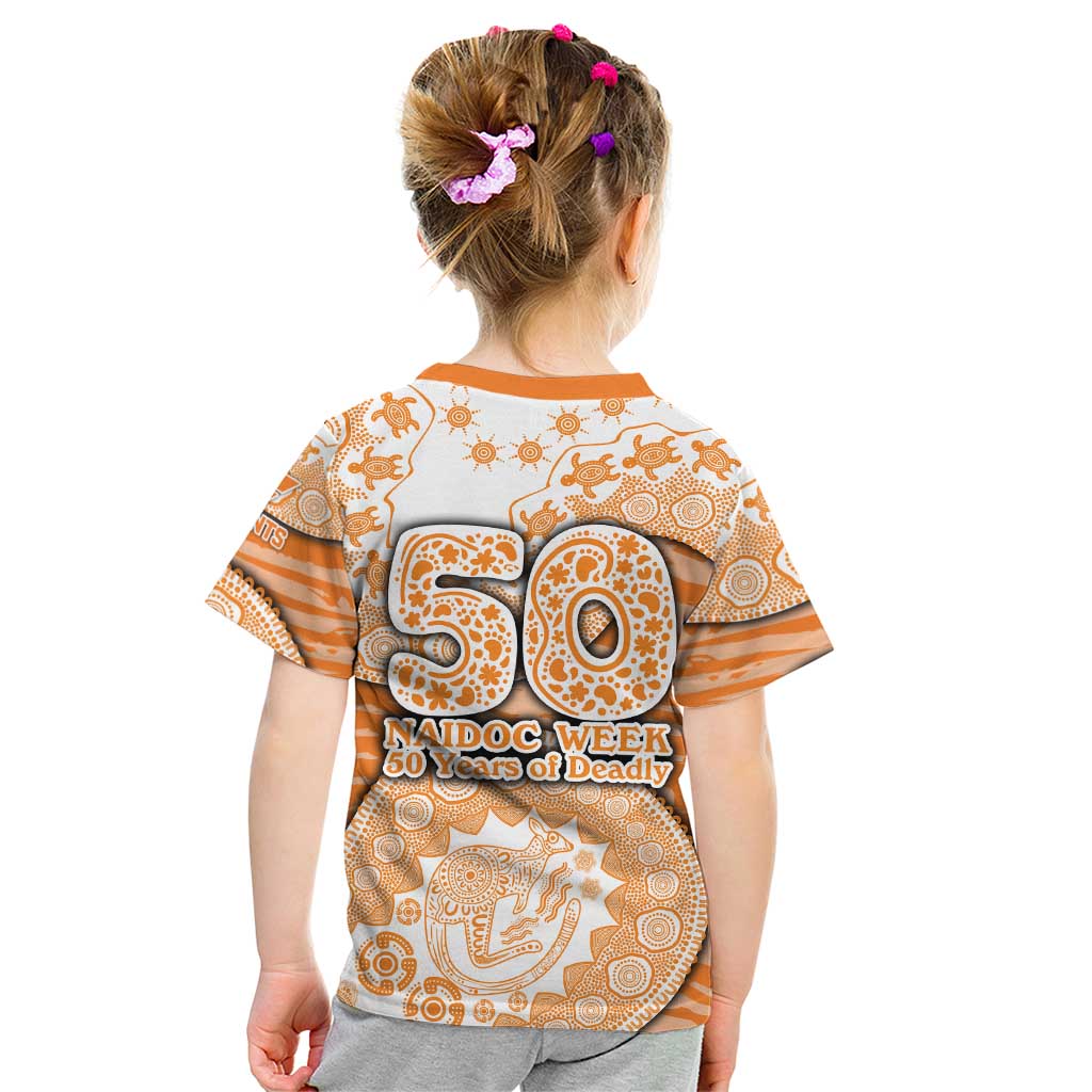GWS Giants NAIDOC Week 2026 Kid T Shirt Australian Aboriginal Dot Art Dreamtime Pattern Style