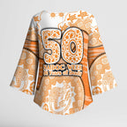 GWS Giants NAIDOC Week 2026 Kimono Sleeve Blouse Australian Aboriginal Dot Art Dreamtime Pattern Style