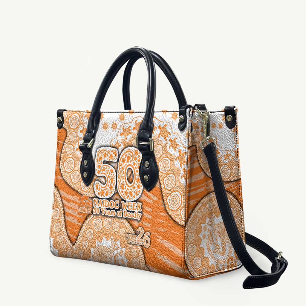 GWS Giants NAIDOC Week 2026 Leather Bag Australian Aboriginal Dot Art Dreamtime Pattern Style