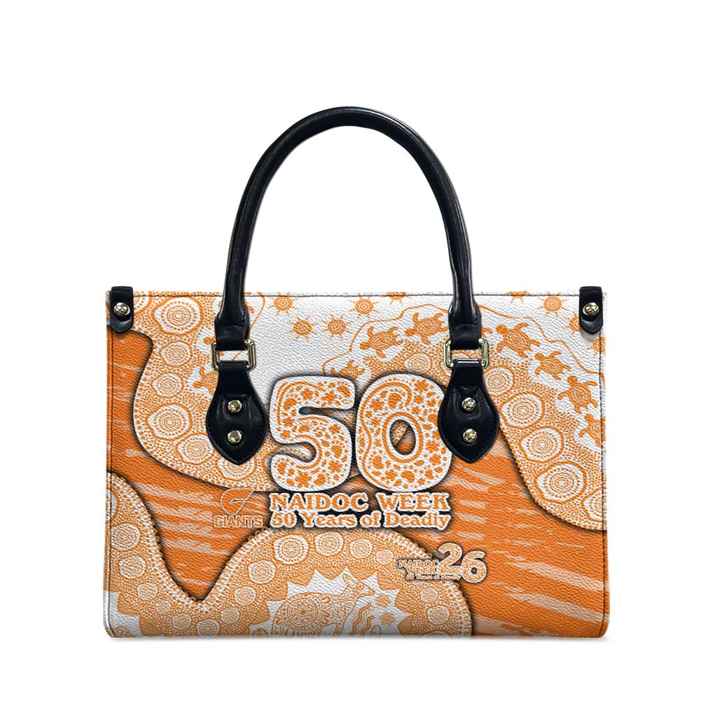GWS Giants NAIDOC Week 2026 Leather Bag Australian Aboriginal Dot Art Dreamtime Pattern Style